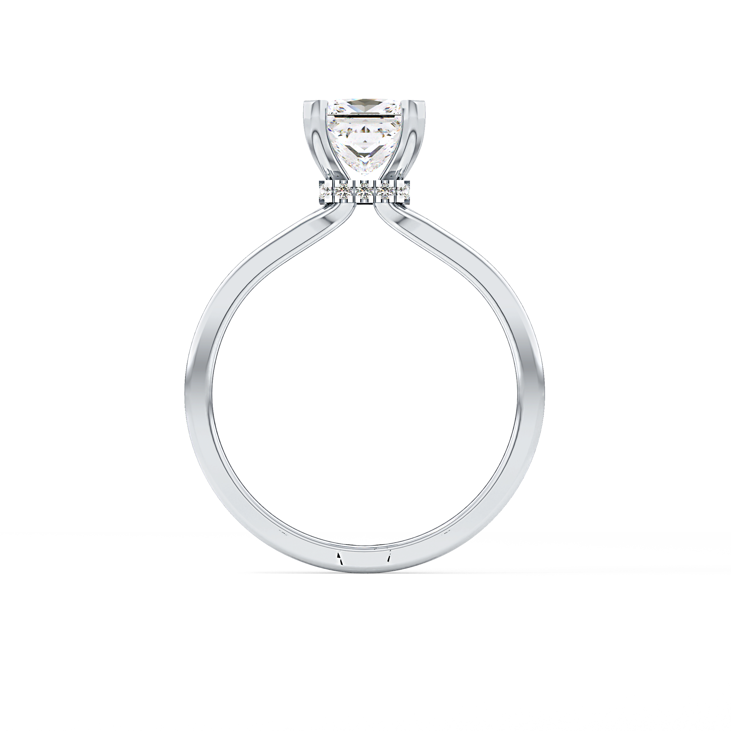 Princess Hidden Halo Lab Grown Diamond Engagement Ring