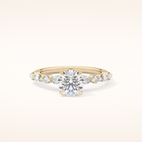 1.15 CT Round Shaped Pave Moissanite Engagement Ring