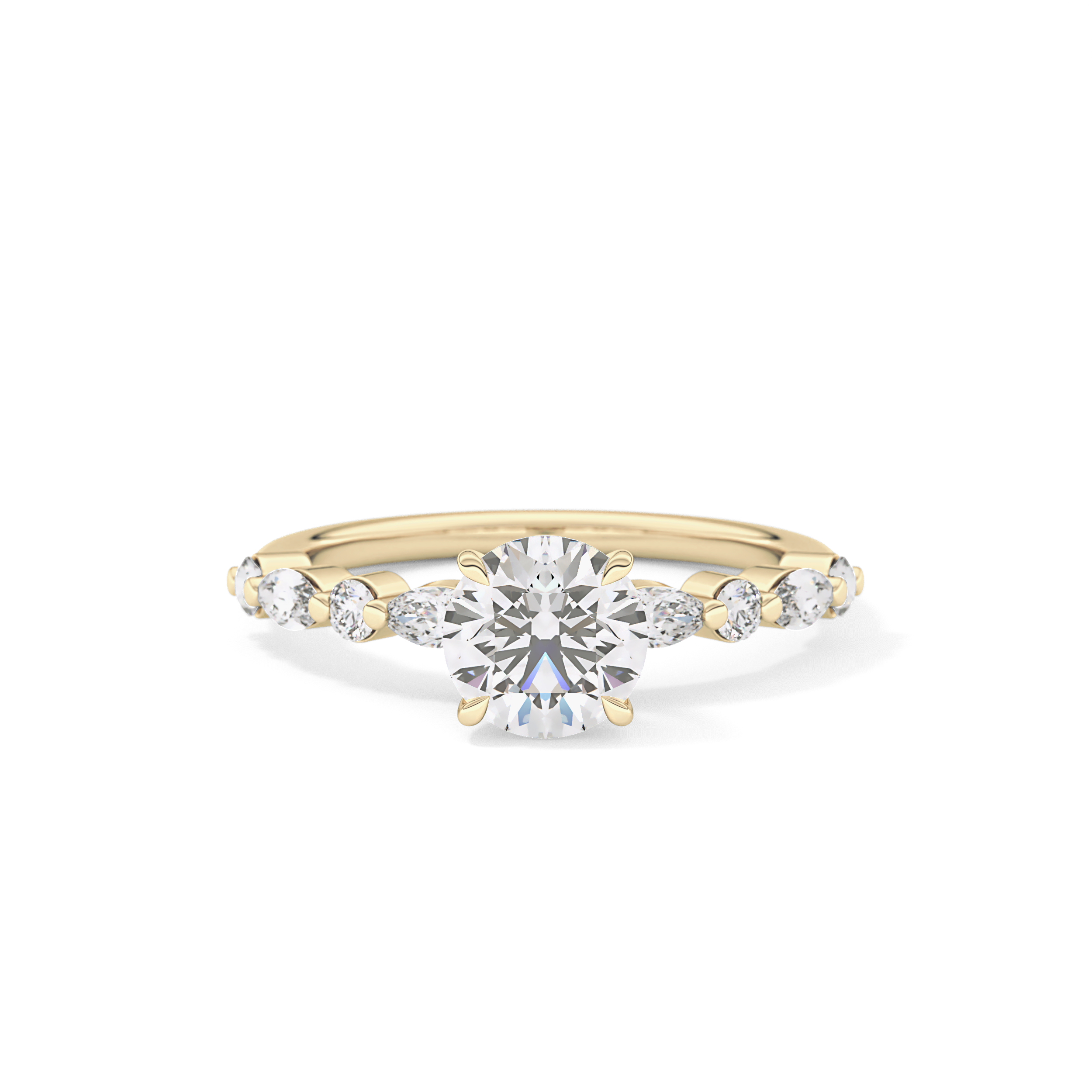 Round Pave Lab Grown Diamond Engagement Ring