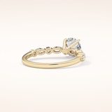1.15 CT Round Shaped Pave Moissanite Engagement Ring