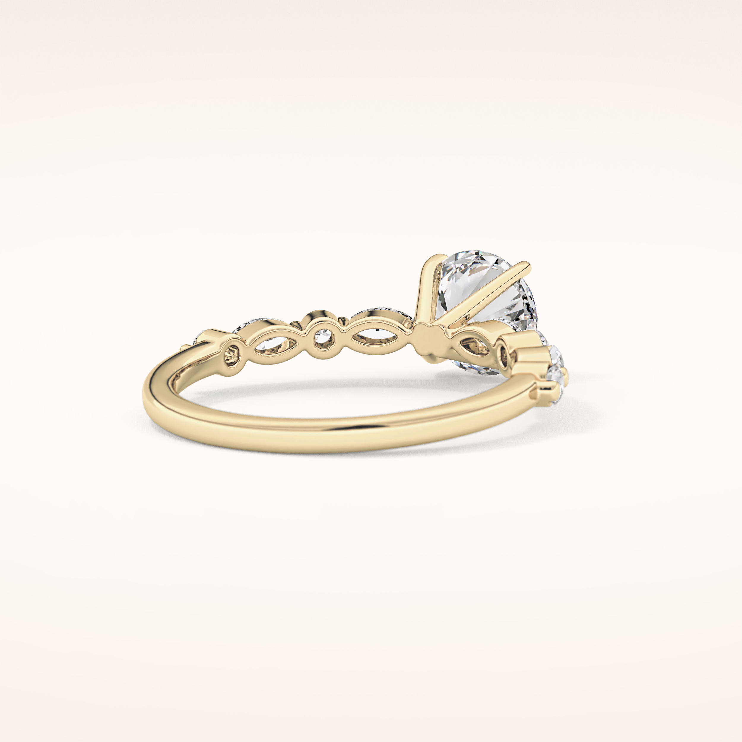 1.15 CT Round Shaped Pave Moissanite Engagement Ring