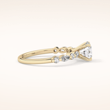 1.15 CT Round Shaped Pave Moissanite Engagement Ring