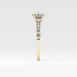 Round Pave Lab Grown Diamond Engagement Ring