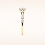 1.15 CT Round Shaped Pave Moissanite Engagement Ring