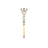 Round Pave Lab Grown Diamond Engagement Ring