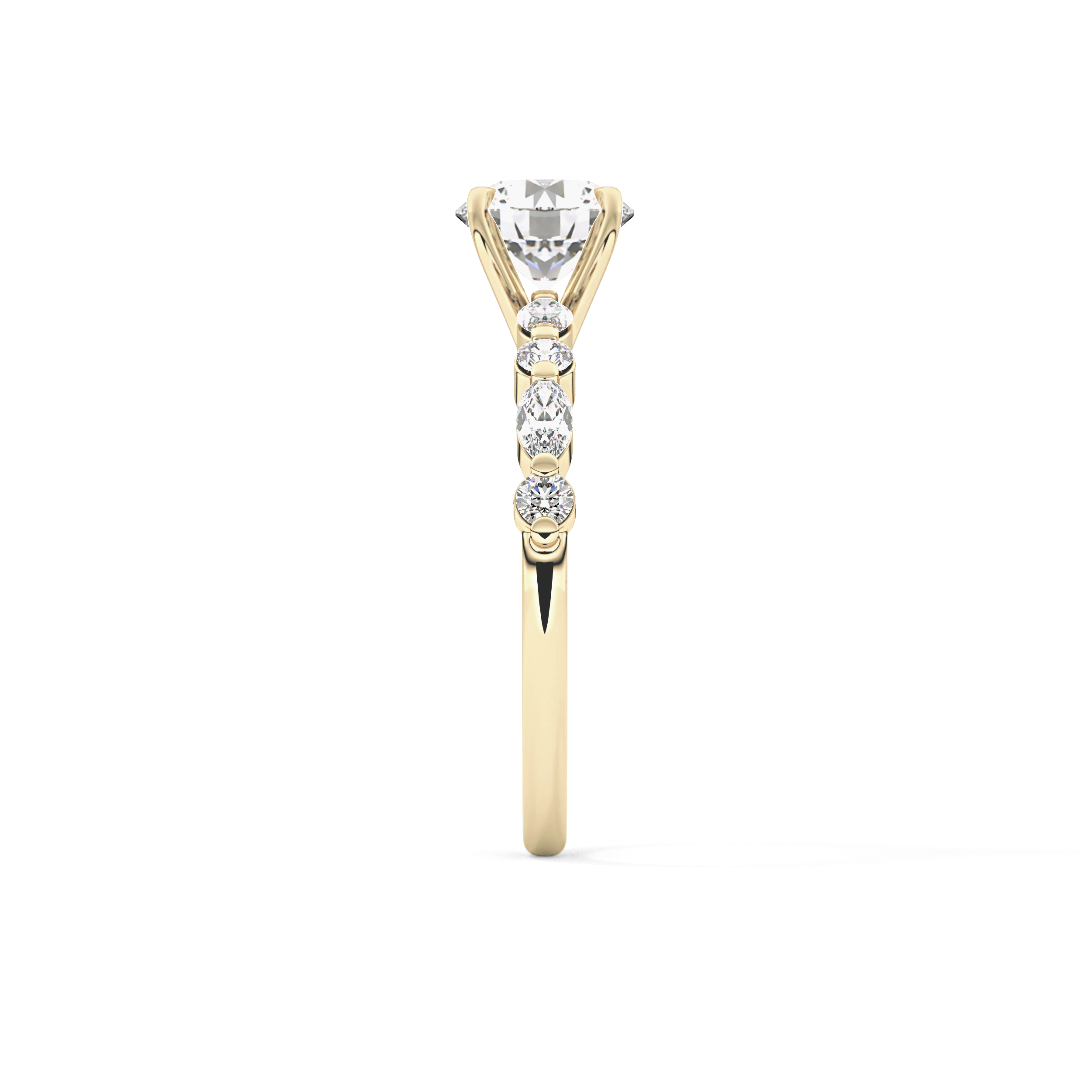 Round Pave Lab Grown Diamond Engagement Ring