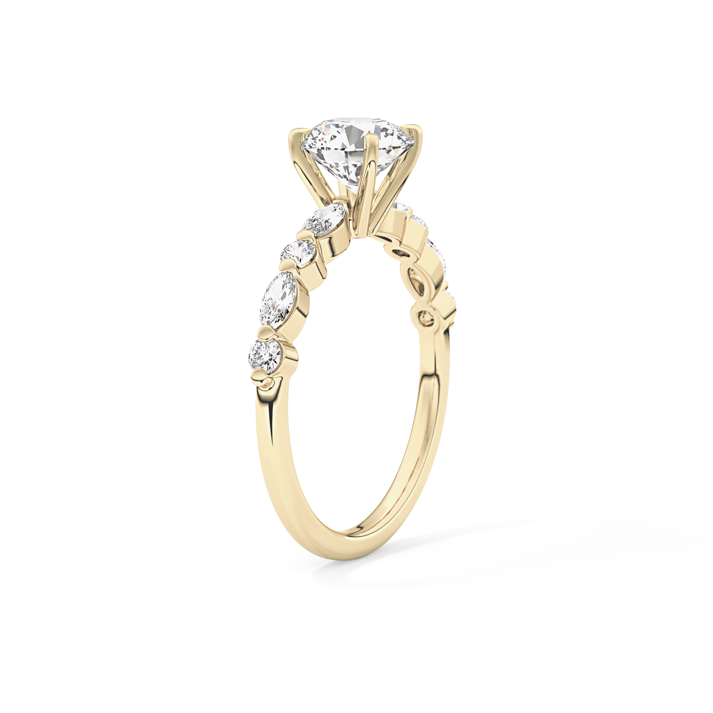 Round Pave Lab Grown Diamond Engagement Ring