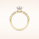 1.15 CT Round Shaped Pave Moissanite Engagement Ring