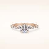 1.15 CT Round Shaped Pave Moissanite Engagement Ring