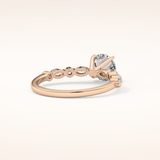 1.15 CT Round Shaped Pave Moissanite Engagement Ring