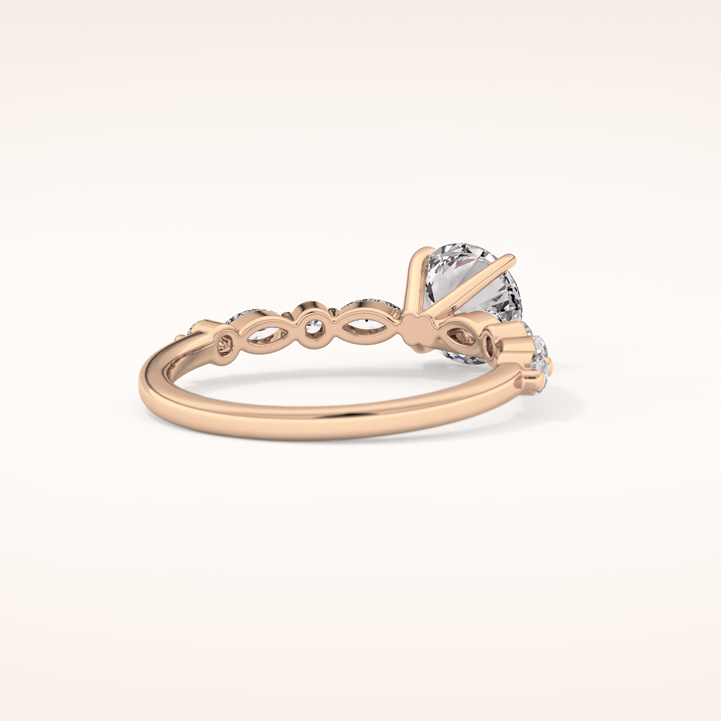 1.15 CT Round Shaped Pave Moissanite Engagement Ring