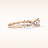 1.15 CT Round Shaped Pave Moissanite Engagement Ring