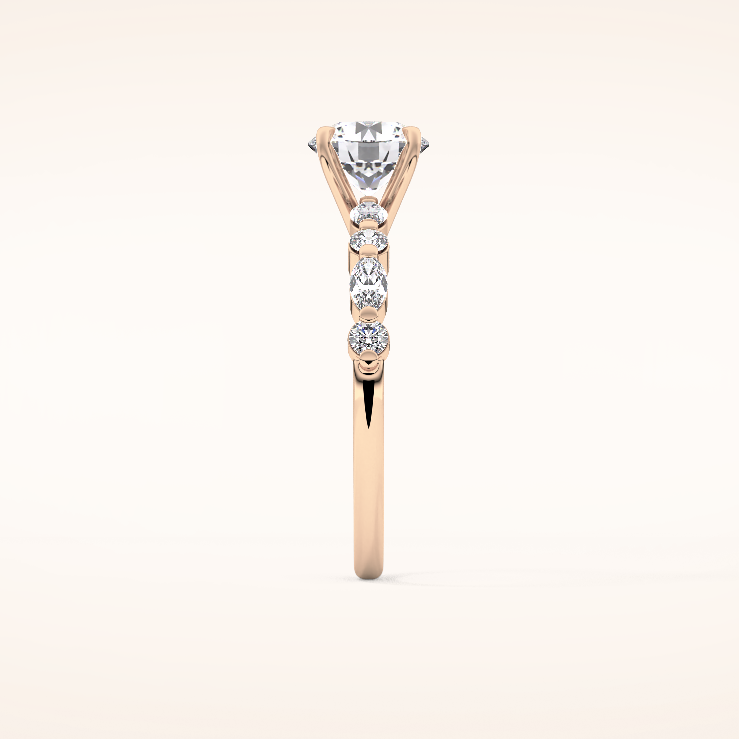 1.15 CT Round Shaped Pave Moissanite Engagement Ring