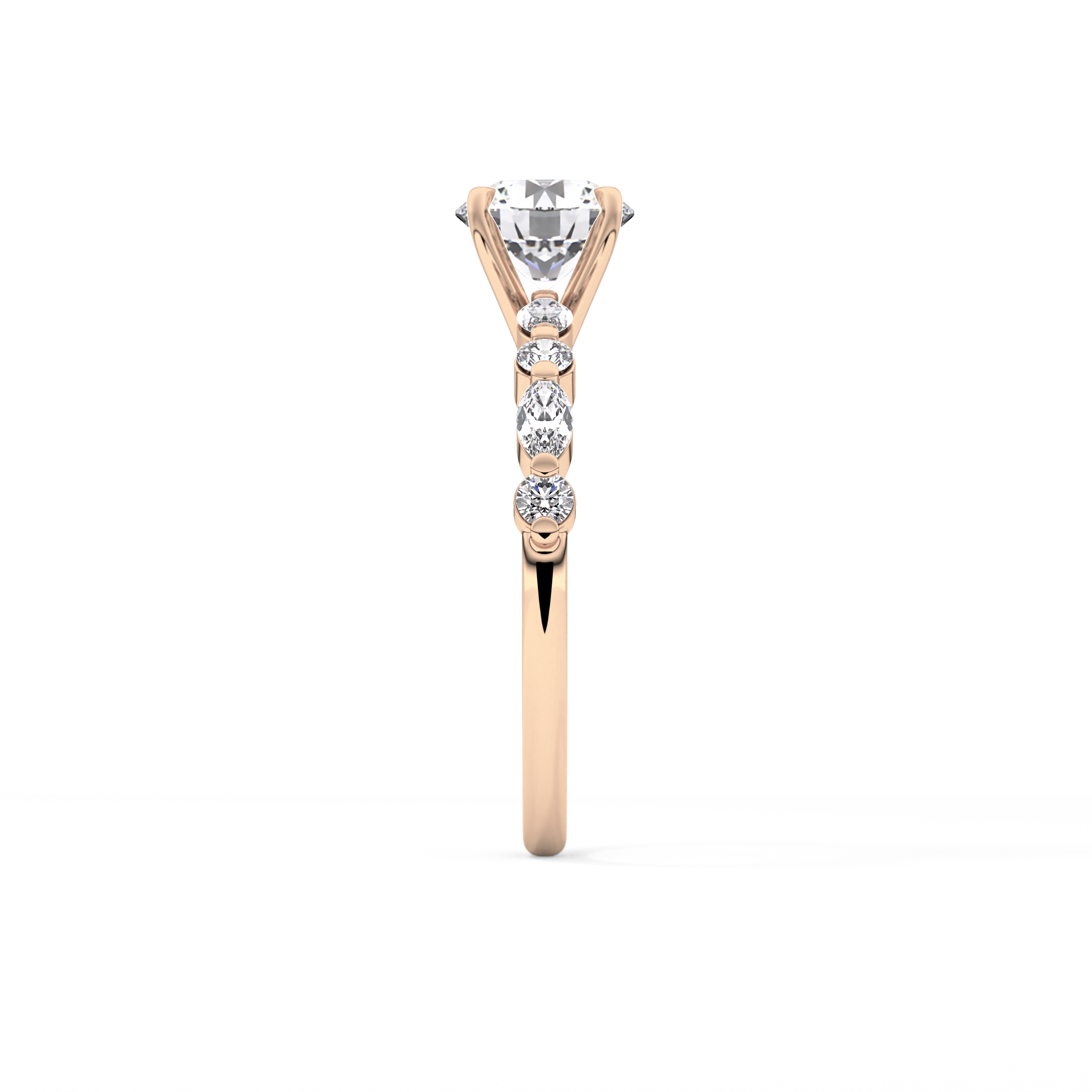 Round Pave Lab Grown Diamond Engagement Ring