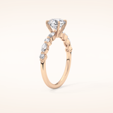 1.15 CT Round Shaped Pave Moissanite Engagement Ring