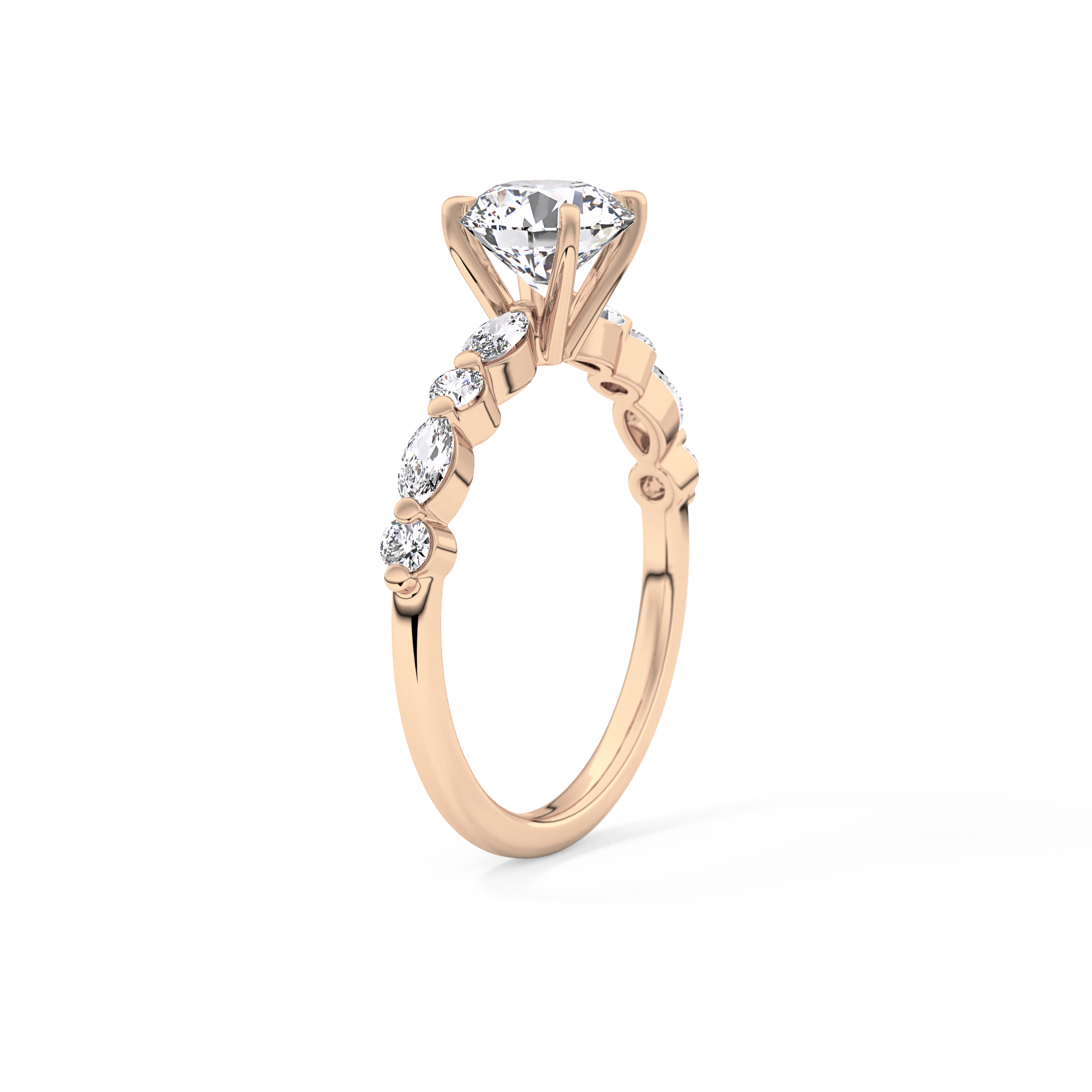 Round Pave Lab Grown Diamond Engagement Ring