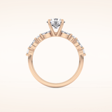 1.15 CT Round Shaped Pave Moissanite Engagement Ring