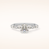 1.15 CT Round Shaped Pave Moissanite Engagement Ring
