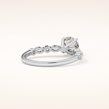 1.15 CT Round Shaped Pave Moissanite Engagement Ring