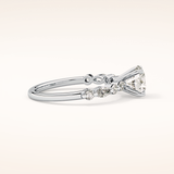 1.15 CT Round Shaped Pave Moissanite Engagement Ring