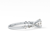 Round Pave Lab Grown Diamond Engagement Ring