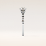 1.15 CT Round Shaped Pave Moissanite Engagement Ring
