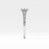 Round Pave Lab Grown Diamond Engagement Ring