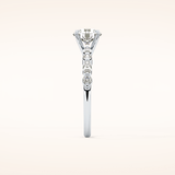 1.15 CT Round Shaped Pave Moissanite Engagement Ring