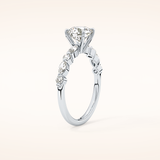 1.15 CT Round Shaped Pave Moissanite Engagement Ring