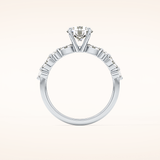 1.15 CT Round Shaped Pave Moissanite Engagement Ring