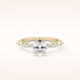 0.91 CT Oval Shaped Pave Moissanite Engagement Ring