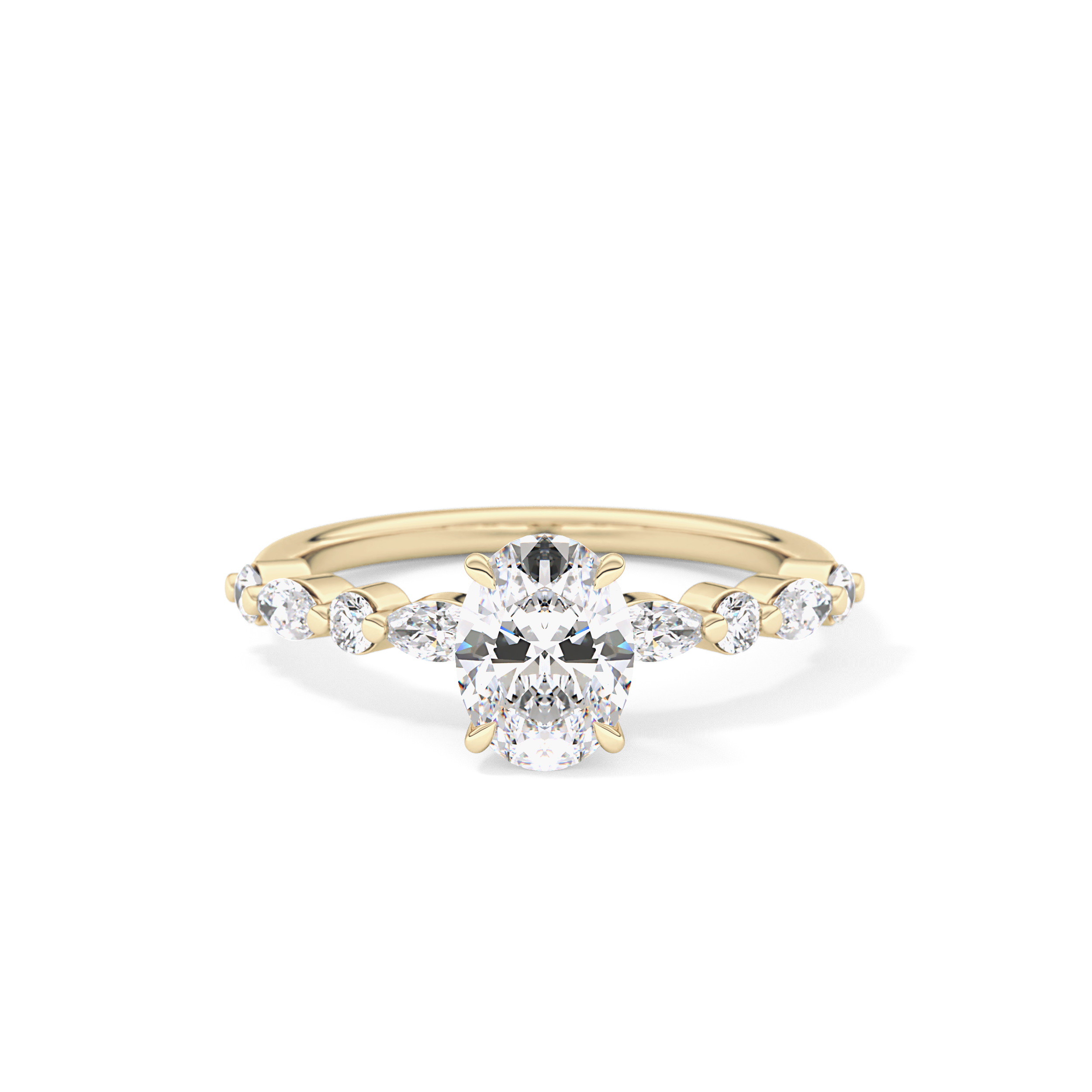 Oval Pave Lab Grown Diamond Engagement Ring