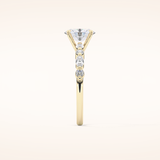 0.91 CT Oval Shaped Pave Moissanite Engagement Ring