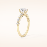 0.91 CT Oval Shaped Pave Moissanite Engagement Ring