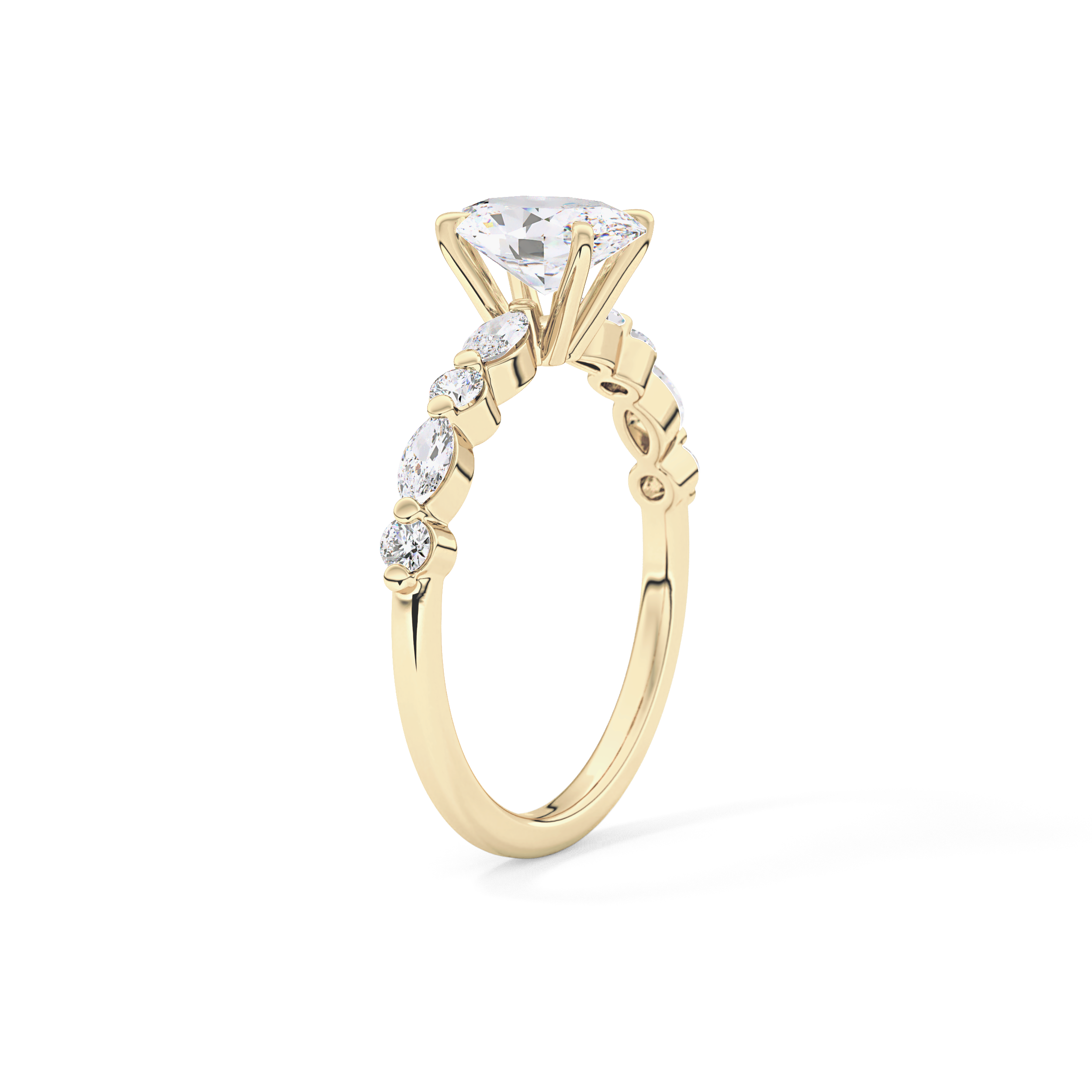 Oval Pave Lab Grown Diamond Engagement Ring
