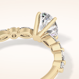 0.91 CT Oval Shaped Pave Moissanite Engagement Ring