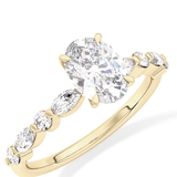 Oval Pave Lab Grown Diamond Engagement Ring