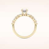 0.91 CT Oval Shaped Pave Moissanite Engagement Ring