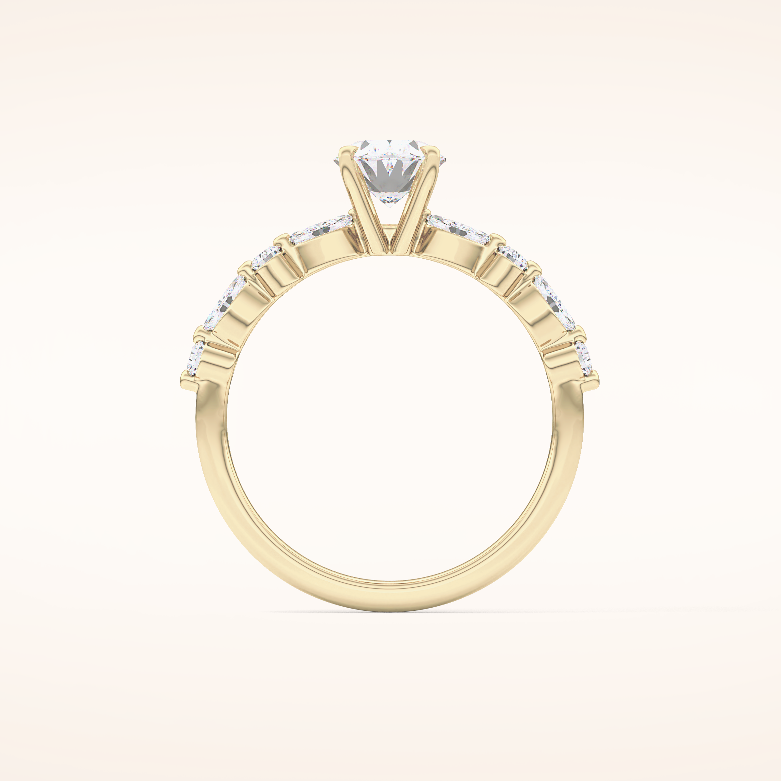 0.91 CT Oval Shaped Pave Moissanite Engagement Ring