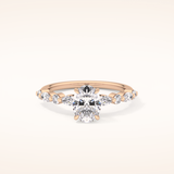 0.91 CT Oval Shaped Pave Moissanite Engagement Ring