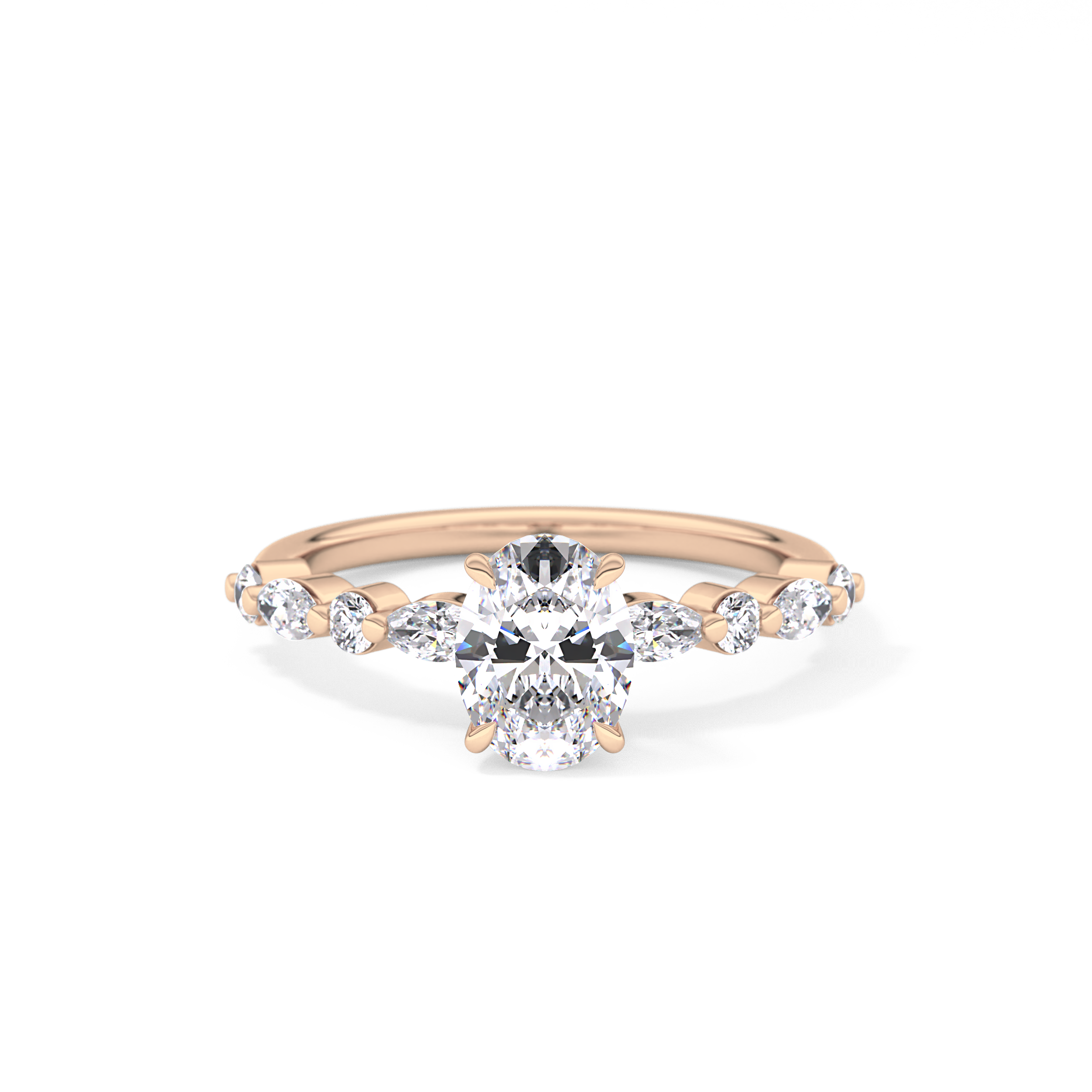 Oval Pave Lab Grown Diamond Engagement Ring