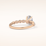 0.91 CT Oval Shaped Pave Moissanite Engagement Ring