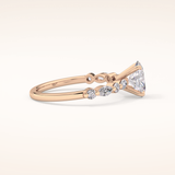 0.91 CT Oval Shaped Pave Moissanite Engagement Ring