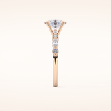 0.91 CT Oval Shaped Pave Moissanite Engagement Ring