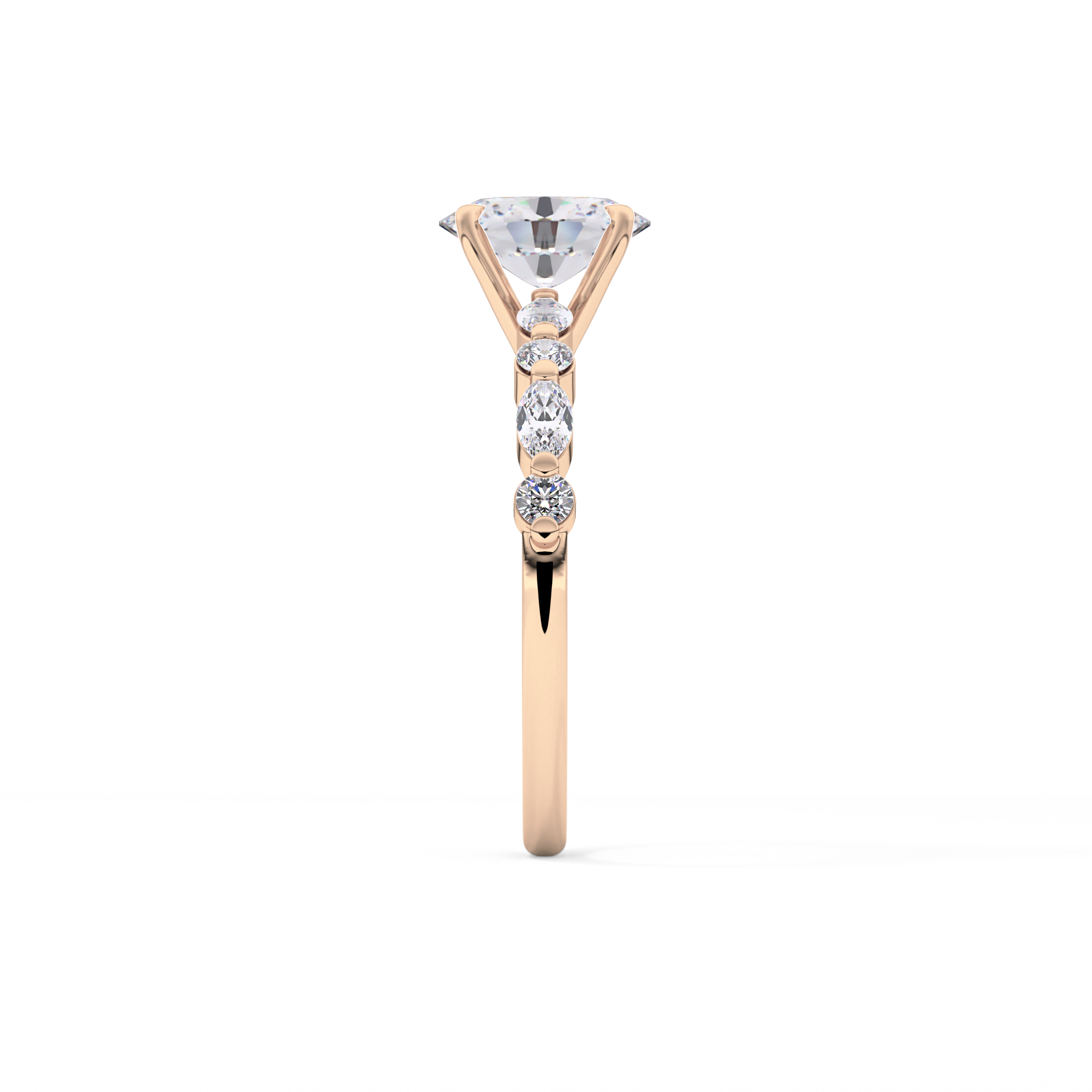 Oval Pave Lab Grown Diamond Engagement Ring