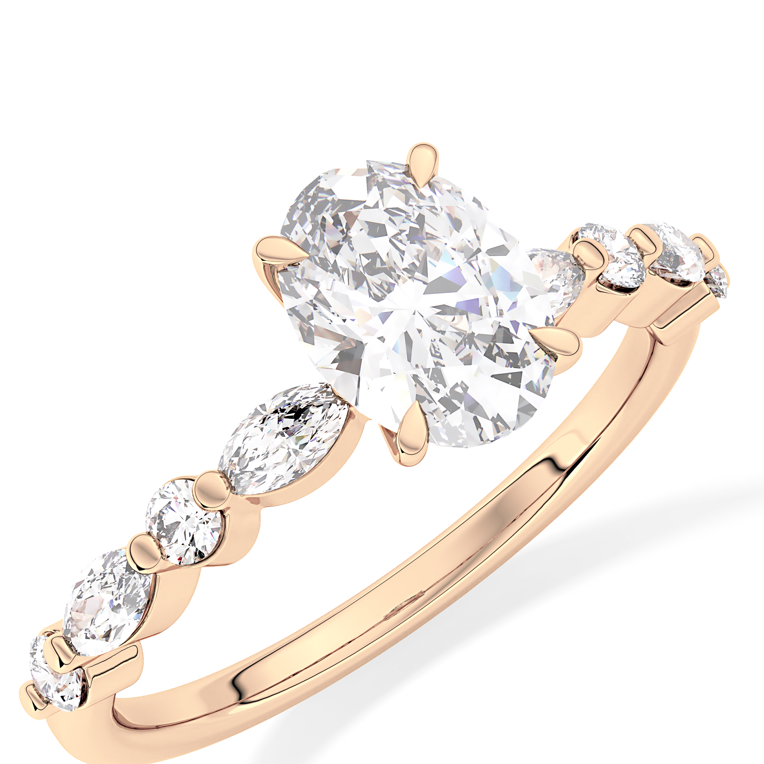 Oval Pave Lab Grown Diamond Engagement Ring