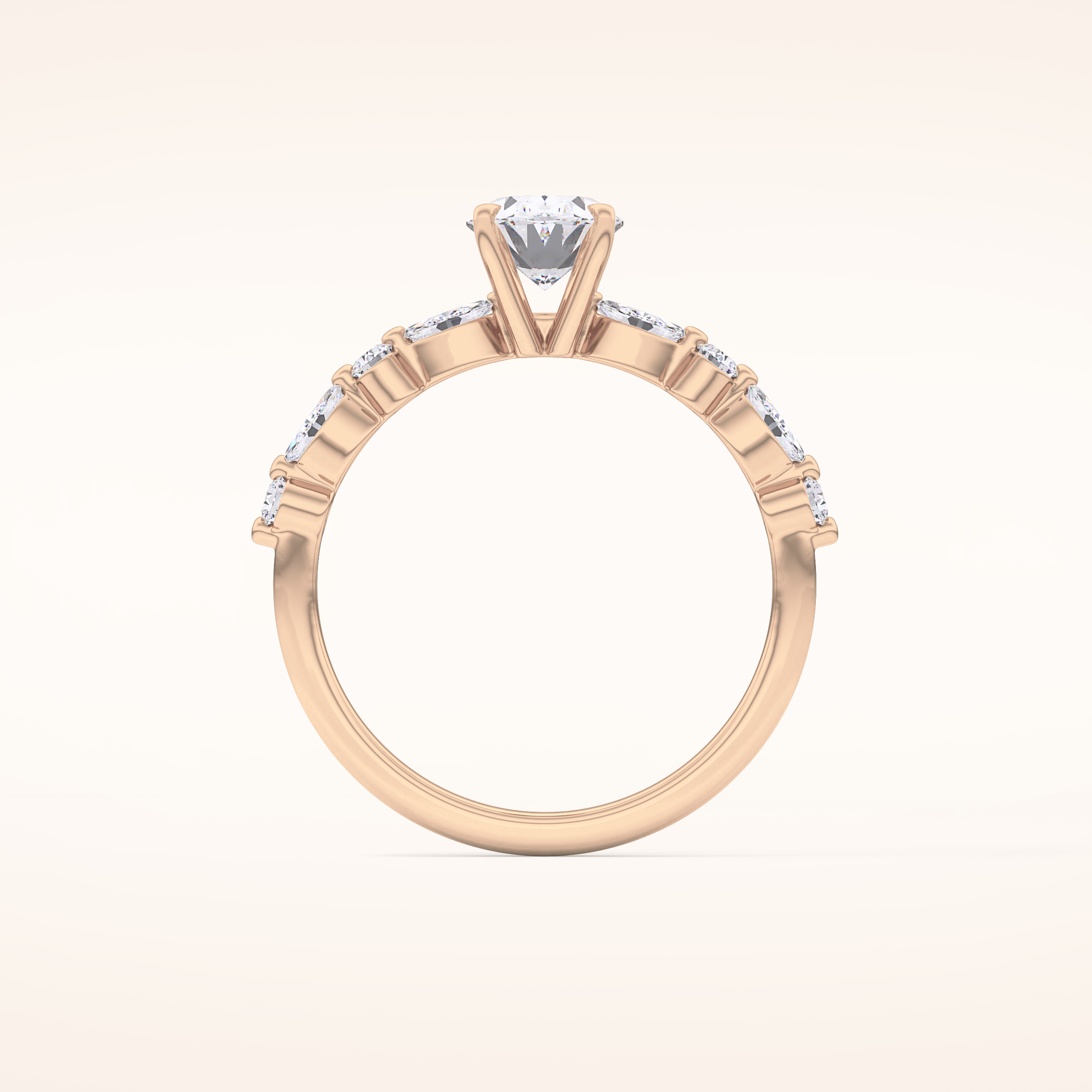 0.91 CT Oval Shaped Pave Moissanite Engagement Ring