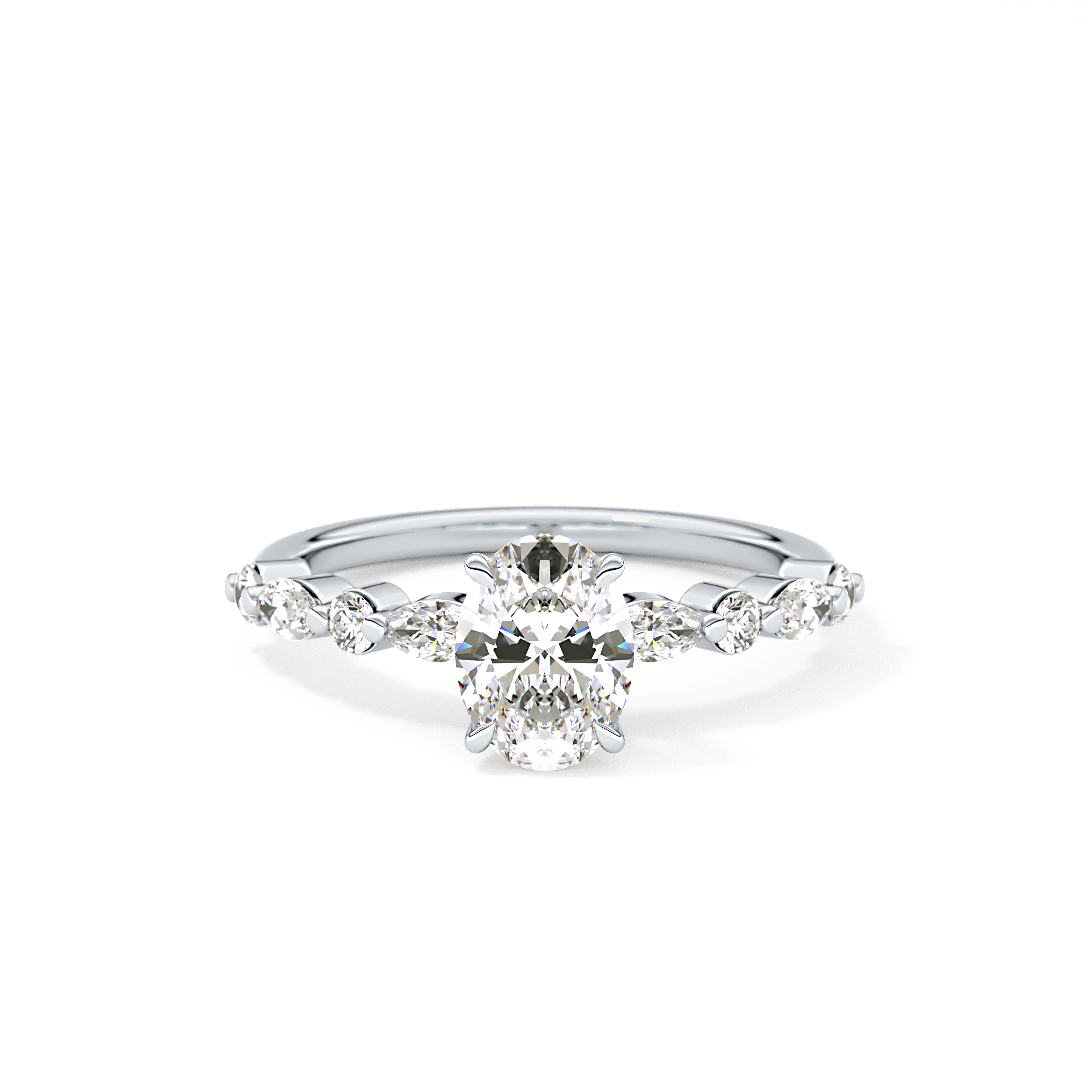 Oval Pave Lab Grown Diamond Engagement Ring