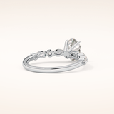 0.91 CT Oval Shaped Pave Moissanite Engagement Ring
