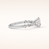 0.91 CT Oval Shaped Pave Moissanite Engagement Ring